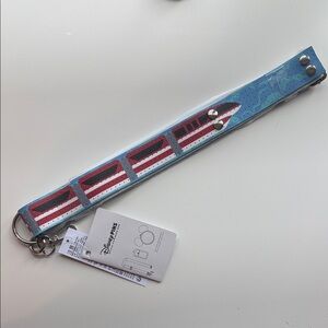 Disney parks pin trading Red and Blue Monorail bag strap